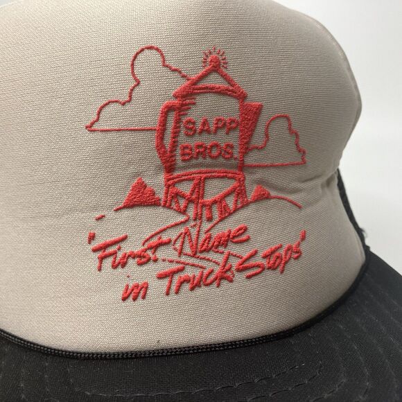 Vtg Sapp Bros Truck Stop Coffee Pot Trucker Farmer Hat Cap Mesh Snapback - Picture 2 of 11
